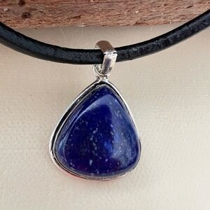 925 Sterling Silver Lapis Lazuli necklace Pendant gemstone womens jewelry